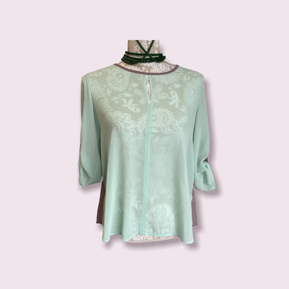 YA Los Angeles sheet mint and gray open back top size medium. - Picture 1 of 7